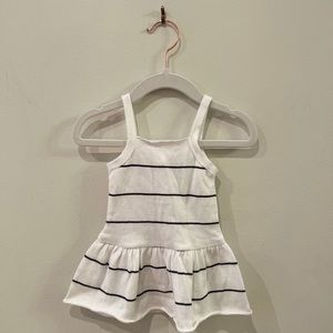 Pequeño Tocón White Striped Dress 6 months